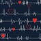 Windham Fabrics Calling All Nurses Heart Beat Black Cotton Fabric by the Yard